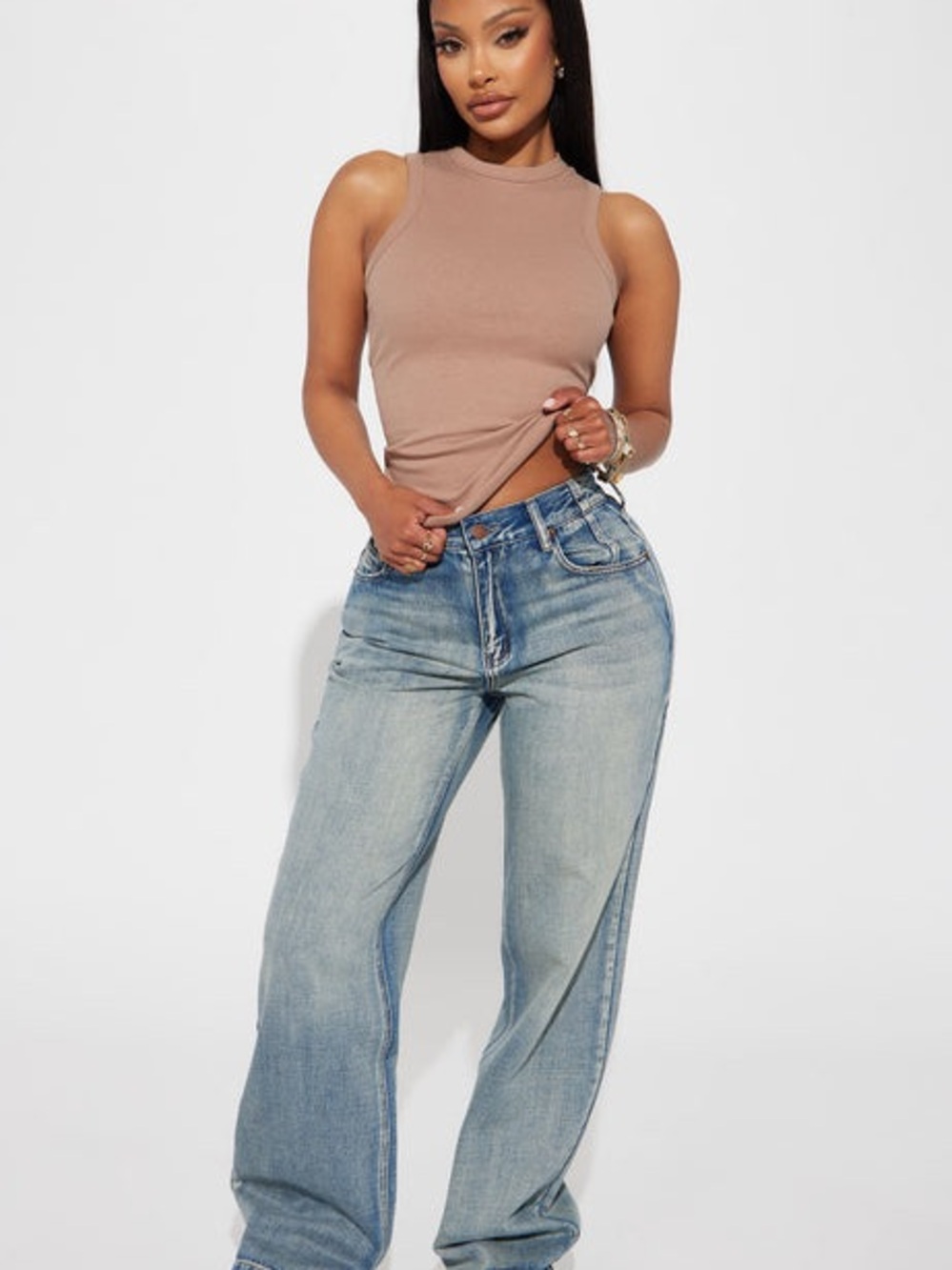 Fashion Nova Light Blue Wide Leg Jeans